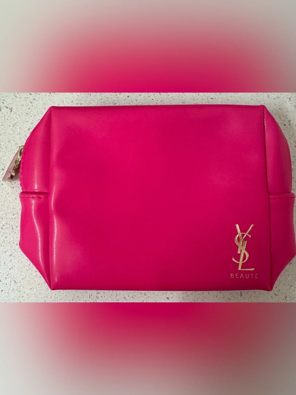 YSL Beauté Pink Heart-Shaped Cosmetic Pouch